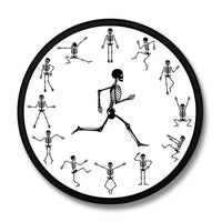 Horloge murale squelette ronde blanche silencieuse et décorative pour maison bureau ou chambre d’enfant avec cadran noir