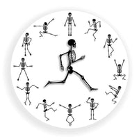 Horloge murale squelette ronde blanche silencieuse et décorative pour maison bureau ou chambre d’enfant