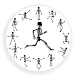 Horloge murale squelette ronde blanche silencieuse et décorative pour maison bureau ou chambre d’enfant
