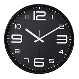 horloge murale noire pour cuisine avec les heures en blanc diamètre 30 cm