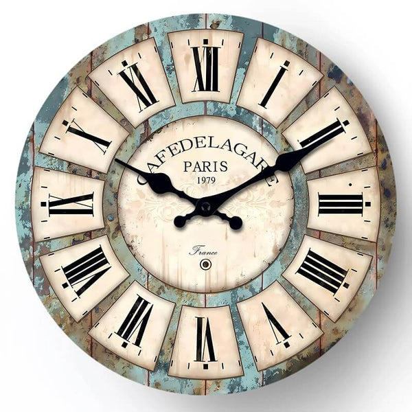 Horloge murale vintage « Café de la Gare » au charme rétro.