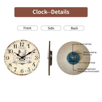 description d'horloge_murale_vintage_Gourmet_kitchen_au_mur