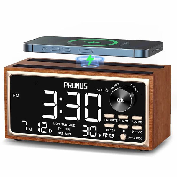 une horloge chiffre numérique style vintage avecchargeur telephone et radio FM