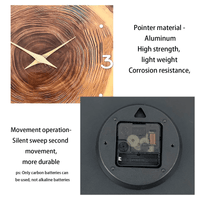 Informations techniques sur le mouvement silencieux et les aiguilles de l'horloge murale