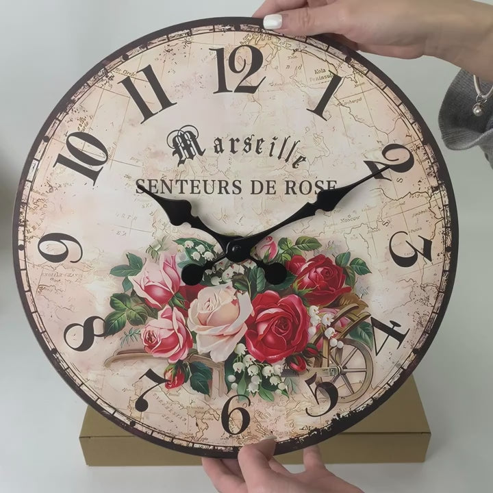 Horloge-murale-vintage-senteurs-de-rose-style-ancien-video