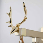 Cerf nordique pour horloge murale style scandinave en forme de pendule de gare vintage en fer forgé pour bistro en rétro