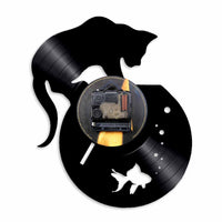 Horloge Vinyle </br> Chat Noir