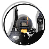 Horloge Vinyle Paris et Londres | Horloge Mania