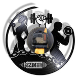 Arriere de l`horloge murale design en vinyle sport de musculation