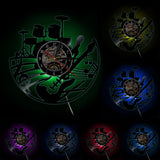 Horloge Vinyle Guitare et Batterie | Horloge Mania