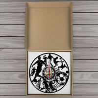 Horloge Vinyle Joueur de Football | Horloge Mania