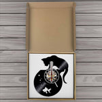 Horloge Vinyle </br> Chat Noir