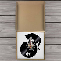 Horloge Vinyle </br> Chat Noir