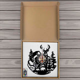 Horloge Vinyle Cerf de La Forêt | Horloge Mania