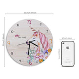 horloge murale licorne silencieuse diamètre 25 cm