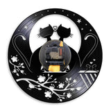 horloge vinyle chat de lune back