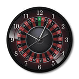 horloge murale poker avec jeu de roulette casino en metal