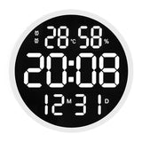 horloge murale scandinave en cercle digitale design noire et blanc