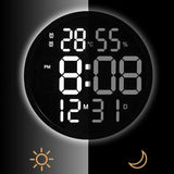 horloge murale scandinave en cercle digitale design noire