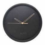 Horloge murale style scandinave et nordique avec quartz comme mécanisme sans bruit tic-tac pour installer dans un salon ou une cuisine moderne couleur noir