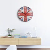 horloge murale style vintage avec le drapeau de l'Angleterre (Royaume-Uni)en bois de Londres pour votre décoration murale et salon