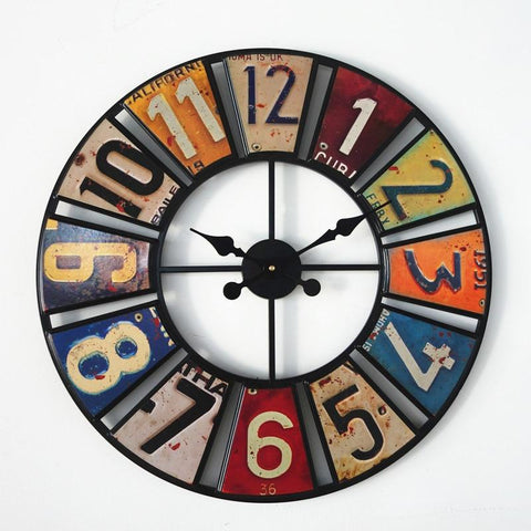 Horloge Industrielle Colorée | Horloge Mania