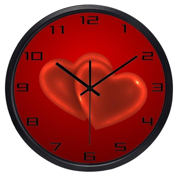 Horloge Moderne Deux Coeurs | Horloge Mania
