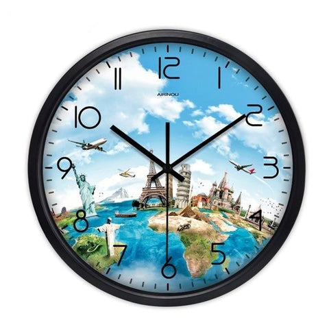 Horloge Moderne Voyage Autour Du Monde | Horloge Mania