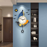 Horloge murale bateau design moderne et décoratif, style bord de mer et déco marine sur le mur maison