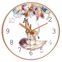 horloge murale design giraffe colorée