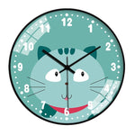 horloge murale enfant chat couleur vert