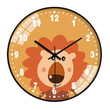 horloge murale pour enfant lion orange chiffre blanc et cadran orange