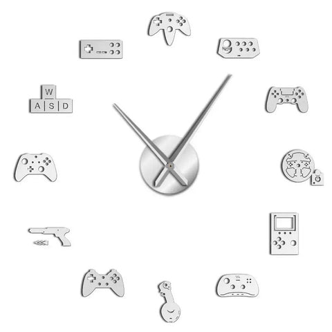 horloge murale pour gamer de couleur gris
