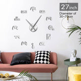 horloge murale pour gamer de couleur gris pour salon