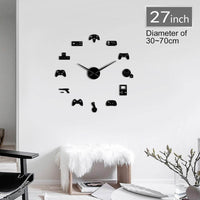 horloge murale pour gamer de couleur npoir pour salon