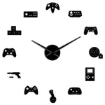 horloge murale pour gamer de couleur noire