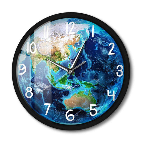 horloge murale globe terrestre
