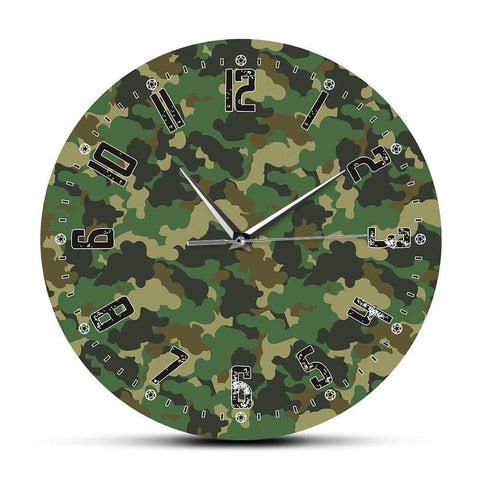 horloge murale militaire couleur verte