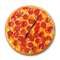 Horloge murale pizza pepperoni italienne originale 30 cm ronde décorative pour restaurant et cuisine itlaienne