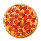 Horloge murale pizza pepperoni italienne originale 30 cm ronde décorative pour restaurant et cuisine itlaienne