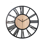 horloge murale scandinave en bois et métal industrielle