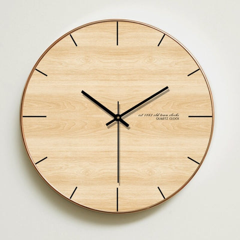 horloge murale scandinave minimaliste en bois de 30 cm