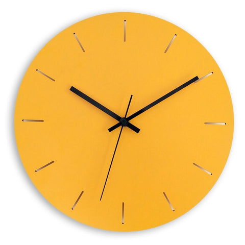 horloge murale scandinave jaune minimaliste et moderne