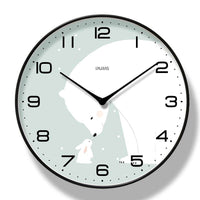horloge murale scandinave avec un ours et lapin blanc