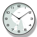 horloge murale scandinave avec un ours et lapin blanc