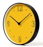 horloge murale style scandinave jaune moutarde