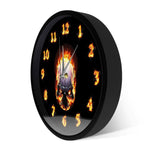 horloge murale tete de mort avec cadran noir de coté design