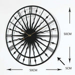 horloge murale vintage en métal qui montre les dimensions de 50 cm