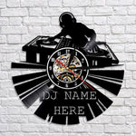 horloge murale vinyle dj noir