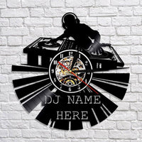 horloge murale vinyle dj noir
